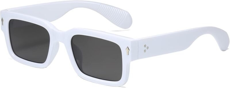 CEREMONYT Sunglasses Square  Frame Sunglasses for Women Men Trendy Chunky Rectangle Sun Glasses Black Shades UV400 Protection