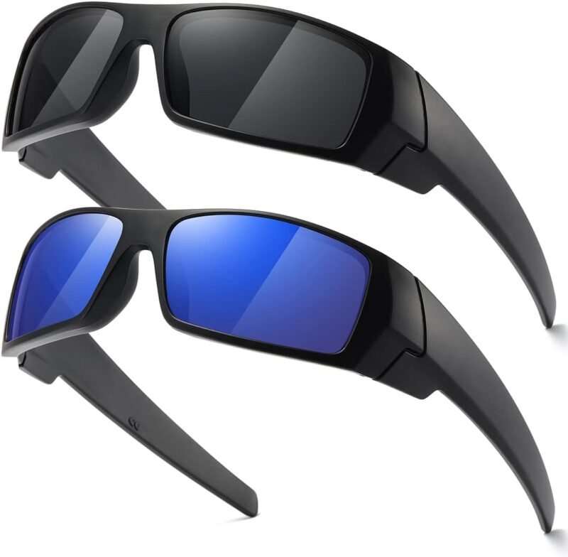 CEREMONYT Sunglasses Wraparound Polarized Sunglasses Men Womens Trendy Retro Sports Rectangular Wrap Around Vintage Shot Shield