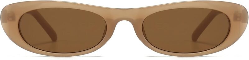 CEREMONYT Sunglasses Oval Narrow Cat Eye Sunglasses for Women 90s  Oval  Womens Oval Sunglasses Fashion Small Black Shades