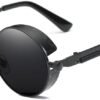 CEREMONYT Sunglasses Round  Vintage Steampunk Retro Metal Round Circle Frame Sunglasses