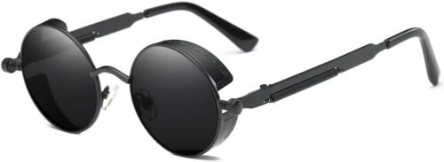 CEREMONYT Sunglasses Round  Vintage Steampunk Retro Metal Round Circle Frame Sunglasses