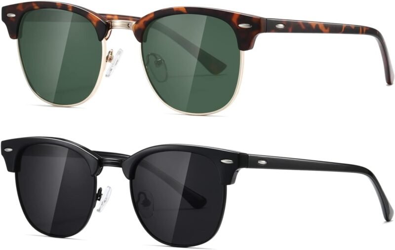 CEREMONYT Sunglasses Polarized Sunglasses WayfarerFor Women And Men Semi Rimless Frame Retro Sun Glasses AE0369