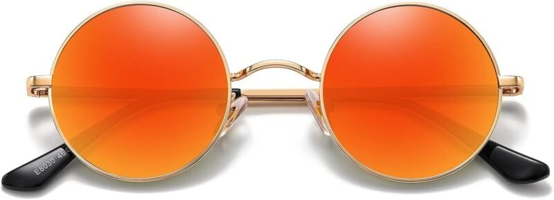 CEREMONYT Sunglasses Round  Small Round Sunglasses Polarized for Men Women Retro Vintage Circle Hippie Sun Glasses UV400