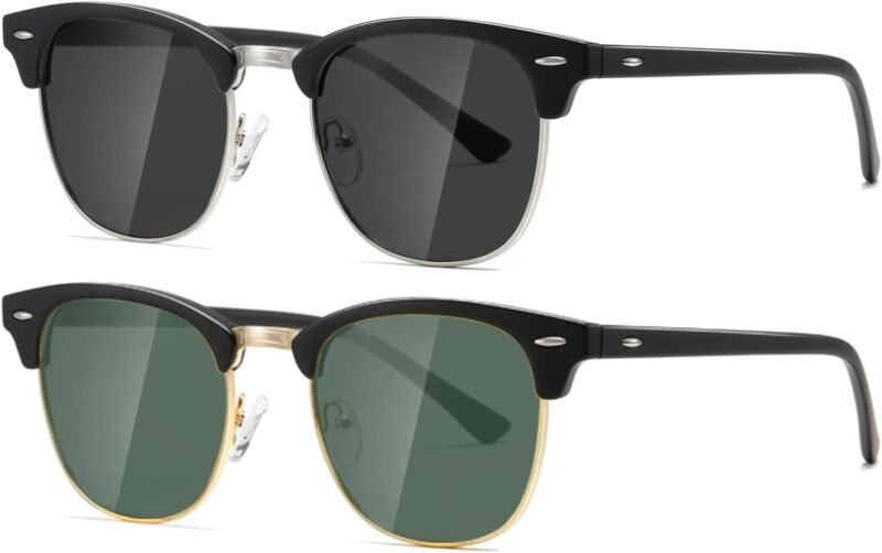 CEREMONYT Sunglasses Polarized Sunglasses WayfarerFor Women And Men Semi Rimless Frame Retro Sun Glasses AE0369