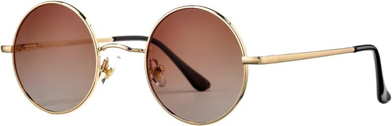 CEREMONYT Sunglasses Round Circle Lennon Glasses Retro Round Polarized Sunglasses Hippie Style Small Circle Sun Glasses