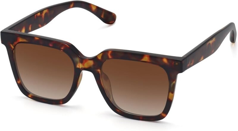 CEREMONYT Sunglasses Square Large Square Sunglasses Trendy Polarized Sunglasses for Women Men Classic Retro Style UV400 Protection