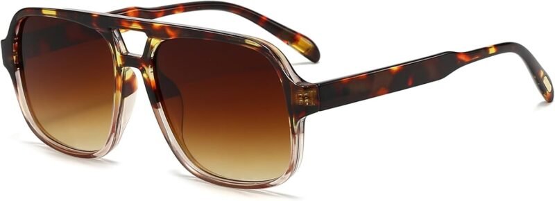 CEREMONYT Sunglasses Square Retro Sunglasses for Women Men Trendy Classic 70s Square Aviator Sun Glasses Vintage Shades