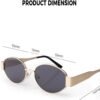 CEREMONYT Sunglasses Oval Sunglasses for Women Men, Trendy Designer Metal Style UV400 Protection Sun Glasses