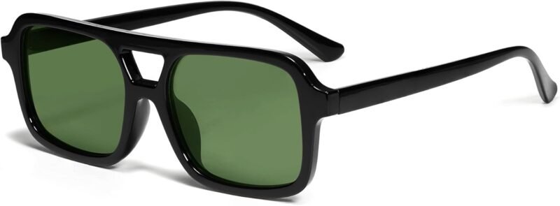 CEREMONYT Sunglasses Square  Retro 70s Square Aviator Sunglasses for Women Men Vintage Trendy Rectangle Sun Glasses VL9816