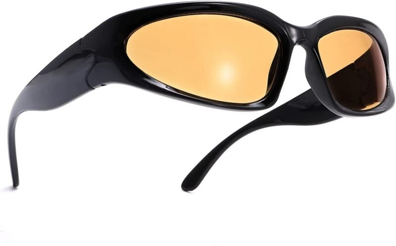 CEREMONYT Sunglasses Oval Fashion Sunglasses for Men Women Trendy Swift Oval Dark Futuristic Sunglasses Shades Glasses Eyeglasses