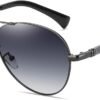 CEREMONYT Sunglasses for Men Polarized UV Protection Trendy Metal Pilot Sunglasses for Driving Hiking Travel