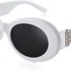 CEREMONYT Sunglasses Oval Sunglasses Women  Oval Tiny Small Face Narrow StyleTrendy Round shades B2969