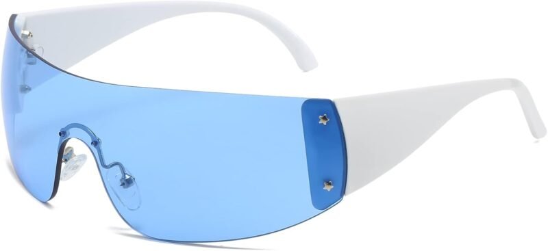 CEREMONYT Sunglasses Wraparound Rimless Y2K Sunglasses Women Men Oversized Fashion Wrap Around Frameless Sun Glasses