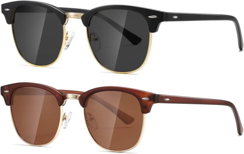 CEREMONYT Sunglasses Polarized Sunglasses WayfarerFor Women And Men Semi Rimless Frame Retro Sun Glasses AE0369