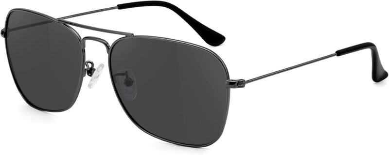 CEREMONYT Sunglasses Square  Sunglasses for Women Men Polarized Pilot Military Square Shades Classic Vintage Metal Sun Glasses