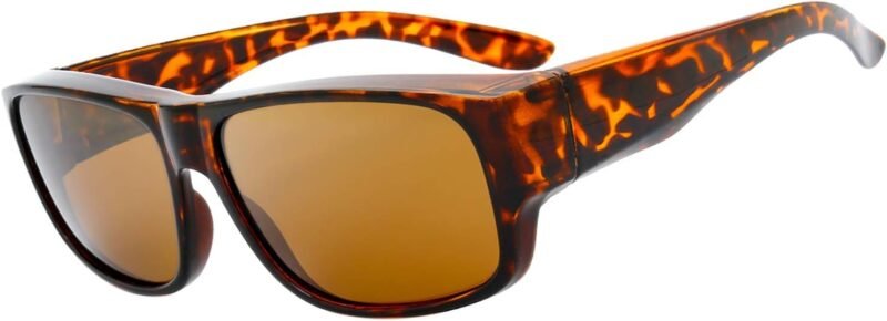 CEREMONYT Sunglasses Wraparound The Fresh High Definition Polarized Wrap Around Shield Sunglasses for Glasses – Leather Eyeglasses Case