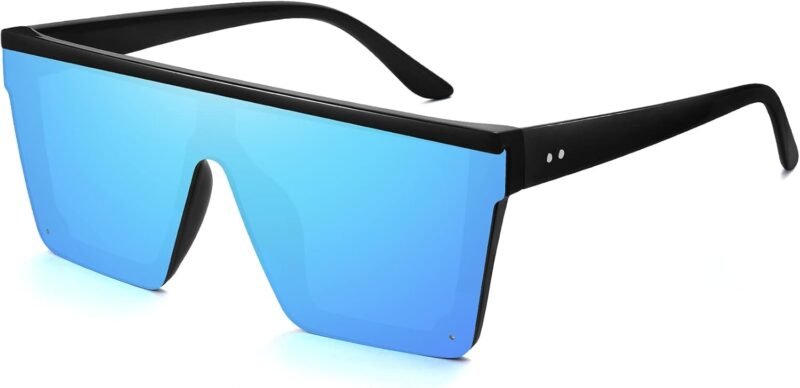 CEREMONYT Sunglasses Square  Oversized Square Sunglasses for Women Men Fashion Siamese Lens Style Flat Top Shield Shades