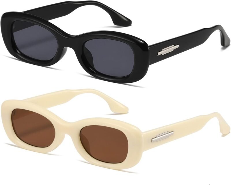 CEREMONYT Sunglasses Square Rectangle Sunglasses for Women Men Trendy Retro Fashion Sun Glasses 90’s Vintage UV 400 Protection Square Frame K1200