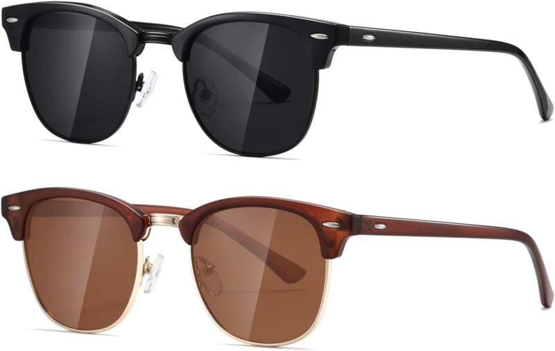 CEREMONYT Sunglasses Polarized Sunglasses WayfarerFor Women And Men Semi Rimless Frame Retro Sun Glasses AE0369