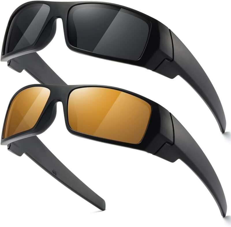 CEREMONYT Sunglasses Wraparound Polarized Sunglasses Men Womens Trendy Retro Sports Rectangular Wrap Around Vintage Shot Shield