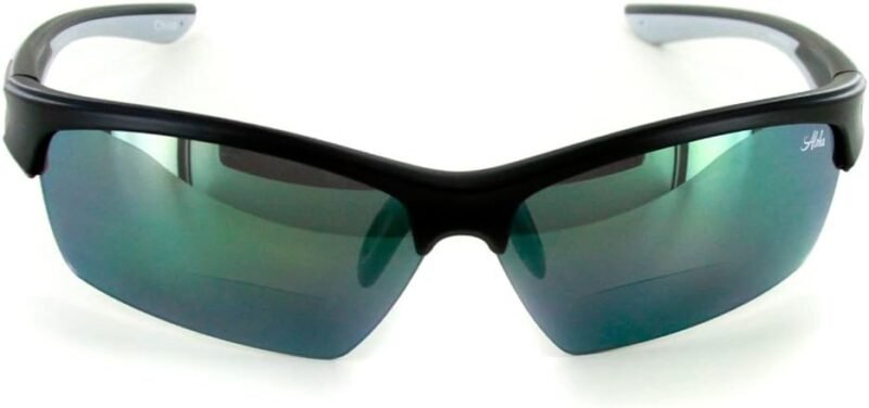 CEREMONYT Sunglasses Wraparound  MX2″ Bifocal Sunglasses with Wrap-Around Sports Design and Mirror Lenses (Silver w/Smoke Lens +2.50)