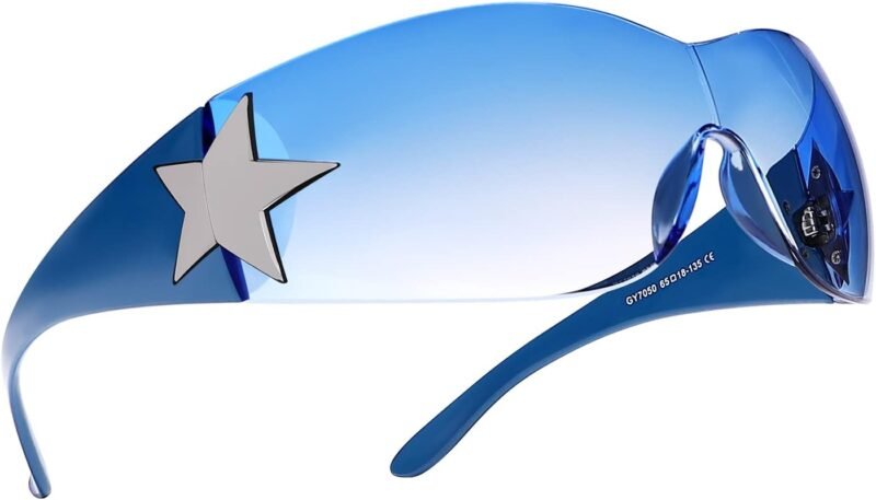 51qpgoVmKDL._AC_SL1500 CEREMONYT Sunglasses Wraparound Y2K Sunglasses for Women Men, Trendy Shield Wrap Around Sunglasses Oversized Fashion Frameless Sun Glasses