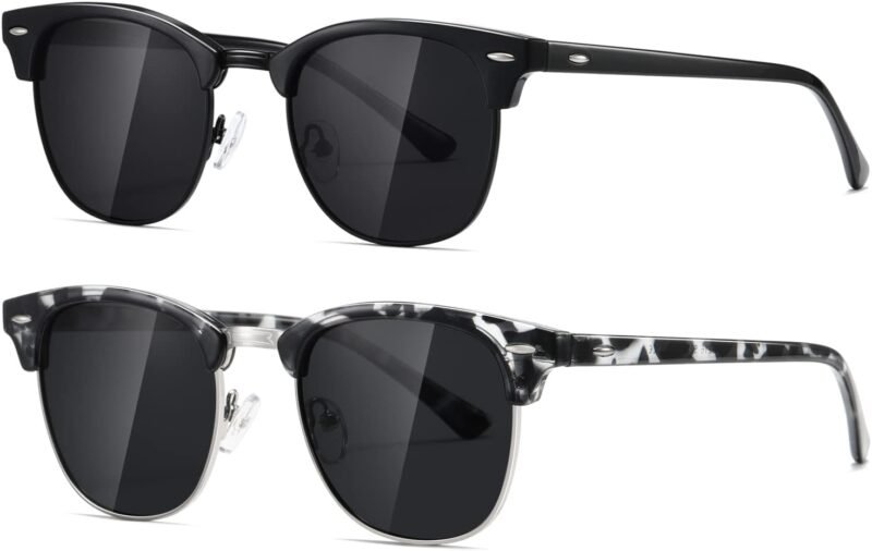 CEREMONYT Sunglasses Polarized Sunglasses WayfarerFor Women And Men Semi Rimless Frame Retro Sun Glasses AE0369