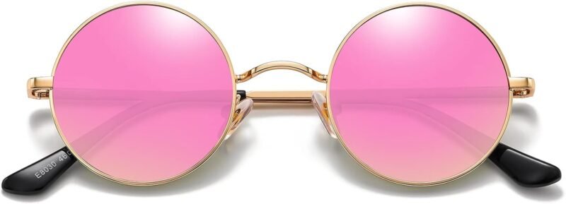 CEREMONYT Sunglasses Round  Small Round Sunglasses Polarized for Men Women Retro Vintage Circle Hippie Sun Glasses UV400