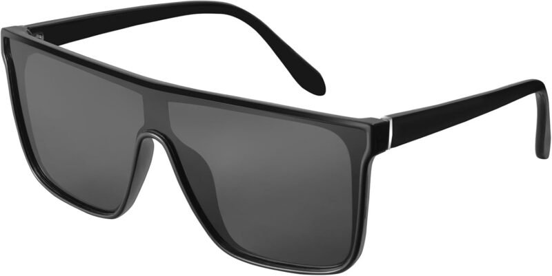 CEREMONYT Sunglasses Square Polarized Oversized Square Sunglasses for Women Men, Trendy Flat Top Fashion Shield Shades MS52363