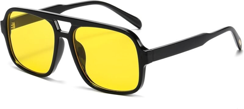 CEREMONYT Sunglasses Square Retro Sunglasses for Women Men Trendy Classic 70s Square Aviator Sun Glasses Vintage Shades