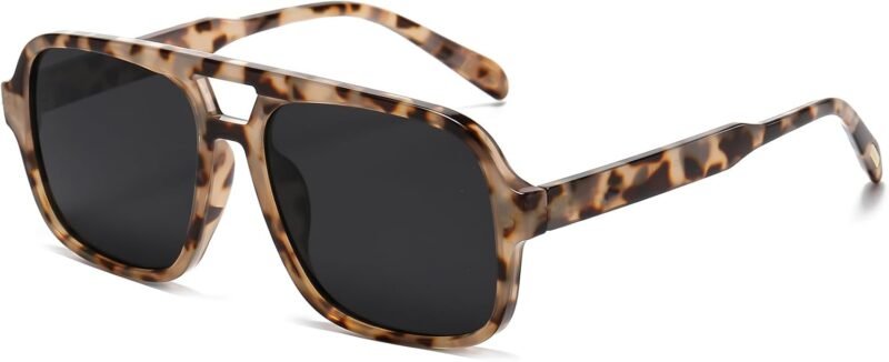 CEREMONYT Sunglasses Square Retro Sunglasses for Women Men Trendy Classic 70s Square Aviator Sun Glasses Vintage Shades