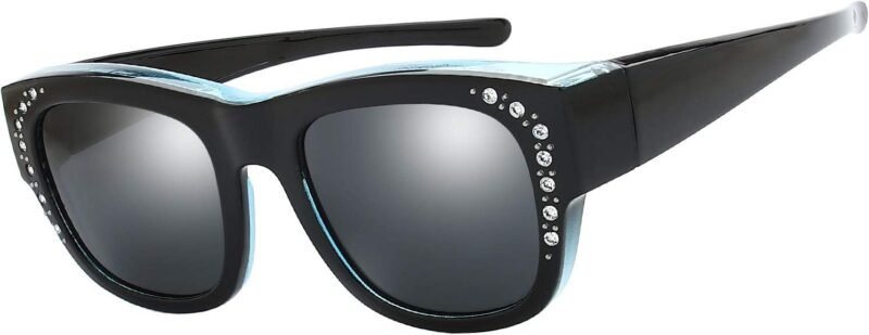 CEREMONYT Sunglasses Wraparound The Fresh High Definition Polarized Wrap Around Shield Sunglasses for Glasses – Leather Eyeglasses Case