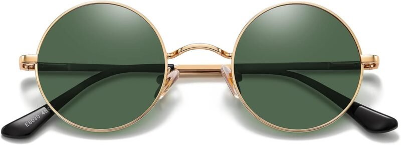 CEREMONYT Sunglasses Round  Small Round Sunglasses Polarized for Men Women Retro Vintage Circle Hippie Sun Glasses UV400