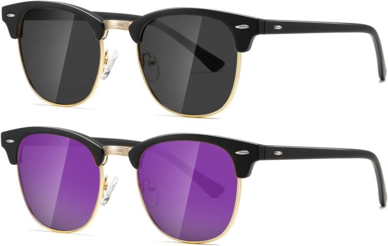 CEREMONYT Sunglasses Polarized Sunglasses WayfarerFor Women And Men Semi Rimless Frame Retro Sun Glasses AE0369