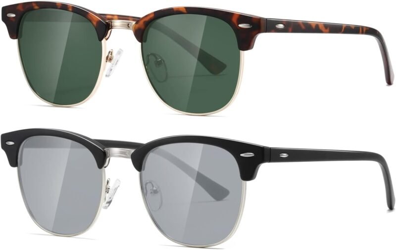 CEREMONYT Sunglasses Polarized Sunglasses WayfarerFor Women And Men Semi Rimless Frame Retro Sun Glasses AE0369