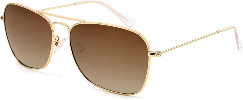 CEREMONYT Sunglasses Square  Sunglasses for Women Men Polarized Pilot Military Square Shades Classic Vintage Metal Sun Glasses