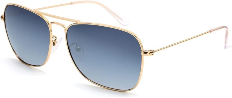 CEREMONYT Sunglasses Square  Sunglasses for Women Men Polarized Pilot Military Square Shades Classic Vintage Metal Sun Glasses