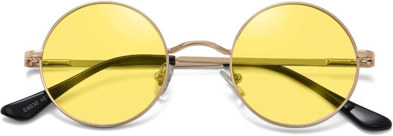 CEREMONYT Sunglasses Round  Small Round Sunglasses Polarized for Men Women Retro Vintage Circle Hippie Sun Glasses UV400