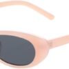 CEREMONYT Sunglasses Oval Narrow Cat Eye Sunglasses for Women Men 90s Sun Glasses Womens Small Oval Sunglasses Black Shades