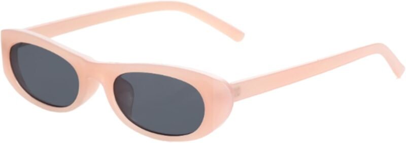 CEREMONYT Sunglasses Oval Narrow Cat Eye Sunglasses for Women Men 90s Sun Glasses Womens Small Oval Sunglasses Black Shades