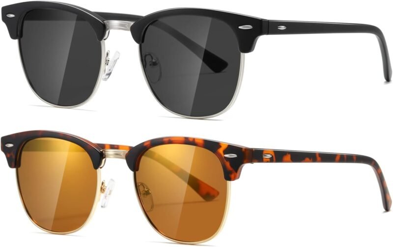 CEREMONYT Sunglasses Polarized Sunglasses WayfarerFor Women And Men Semi Rimless Frame Retro Sun Glasses AE0369