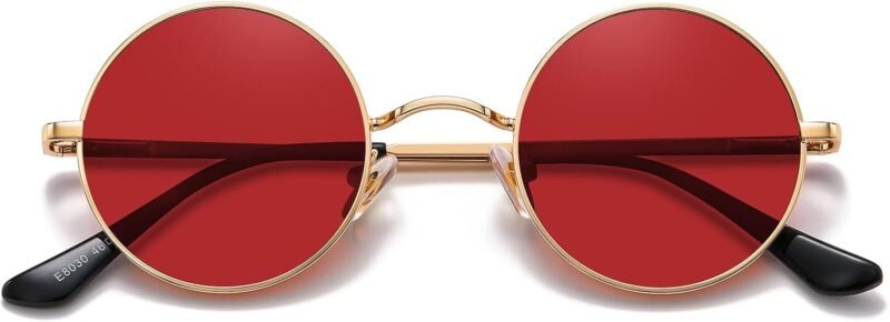 CEREMONYT Sunglasses Round  Small Round Sunglasses Polarized for Men Women Retro Vintage Circle Hippie Sun Glasses UV400