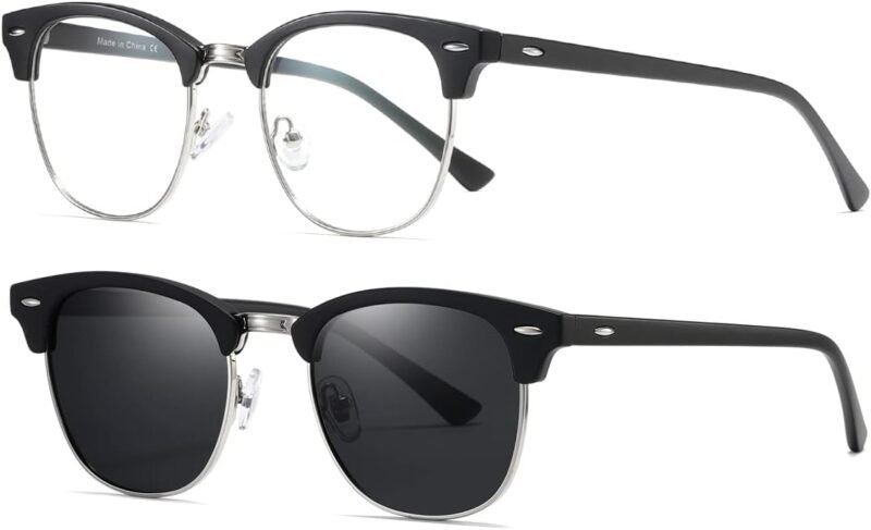 CEREMONYT Sunglasses Polarized Sunglasses WayfarerFor Women And Men Semi Rimless Frame Retro Sun Glasses AE0369