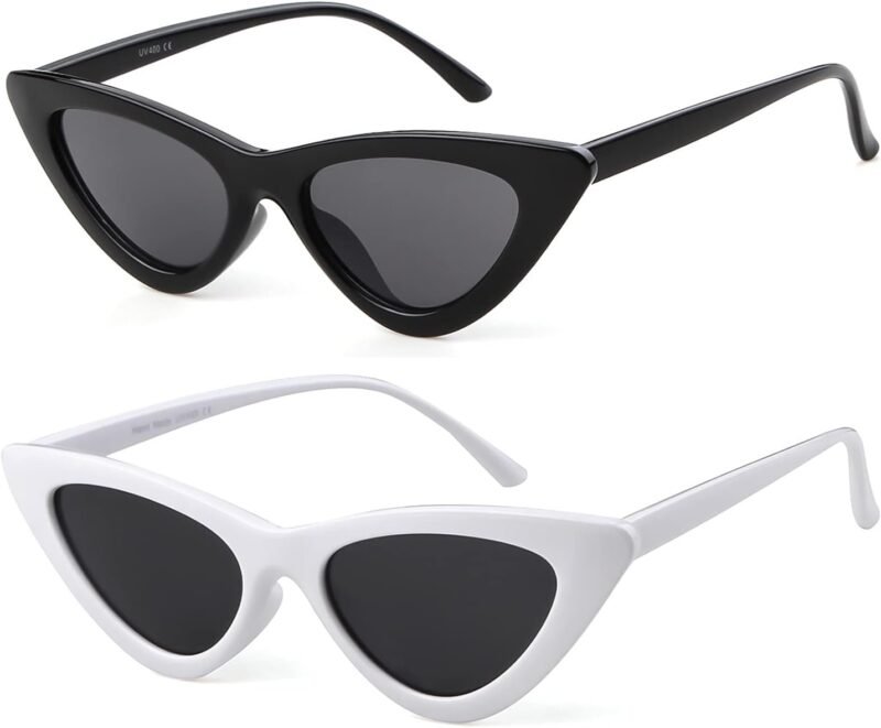 51w9q-i6OJL._AC_SL1500 CEREMONYT Sunglasses Cat Eye Vintage Cat Eye Sunglasses for Women Trendy Narrow Cateye Frame Sun Glasses