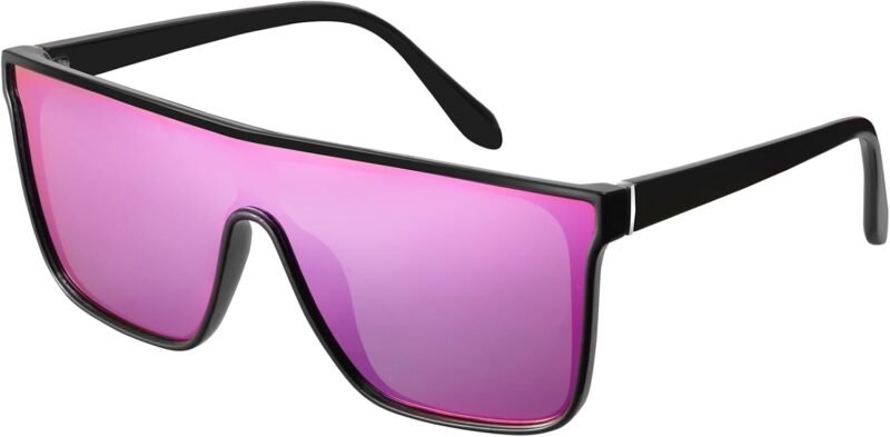 CEREMONYT Sunglasses Square Polarized Oversized Square Sunglasses for Women Men, Trendy Flat Top Fashion Shield Shades MS52363