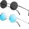 CEREMONYT Sunglasses Round Vintage Small Round Polarized Hippie Sunglasses for Men Women Circle Sun Glasses NP1002