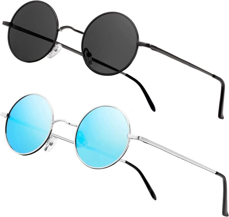 CEREMONYT Sunglasses Round Vintage Small Round Polarized Hippie Sunglasses for Men Women Circle Sun Glasses NP1002