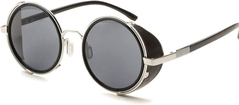 CEREMONYT Sunglasses Round  Steampunk Vintage Retro Round Sunglasses Metal Circle Frame