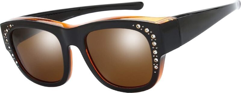 CEREMONYT Sunglasses Wraparound The Fresh High Definition Polarized Wrap Around Shield Sunglasses for Glasses – Leather Eyeglasses Case