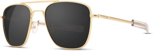 CEREMONYT SunglassesPro   Sunglasses Men Polarized  Sunglasses Military Style Metal Frame with Bayonet Temples